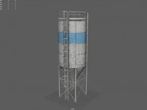 vertical cement silo 3D Model