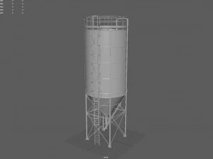 vertical cement silo 3D Model