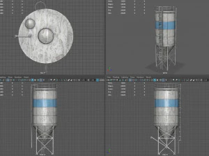 vertical cement silo 3D Model