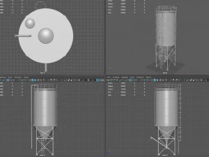 vertical cement silo 3D Model