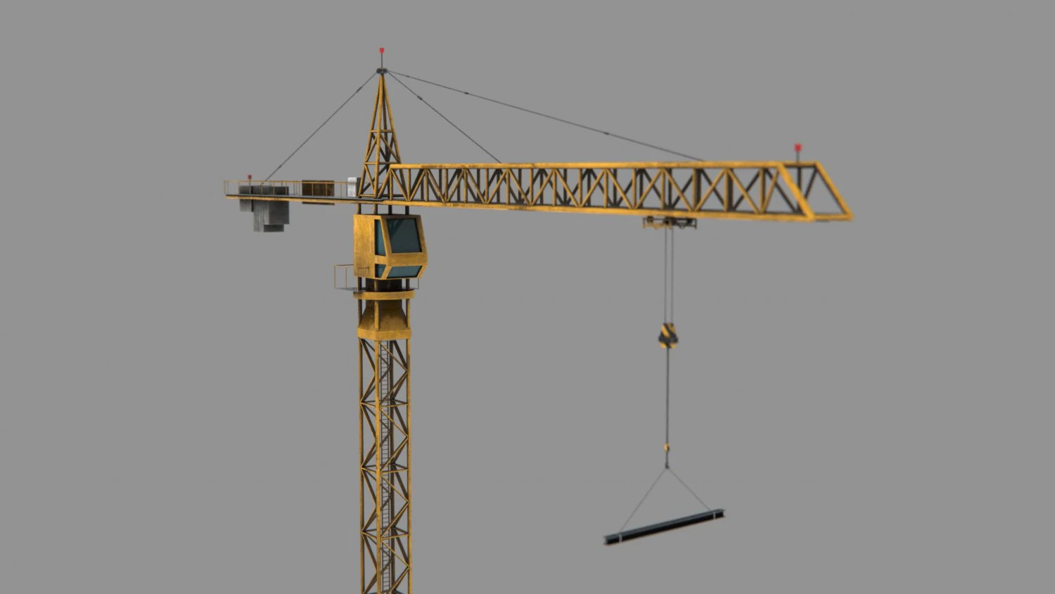 tower crane 3D Model .c4d .max .obj .3ds .fbx .stl .blend