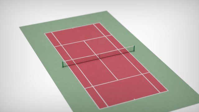 tennis court 3D Model .c4d .max .obj .3ds .fbx .stl .blend 