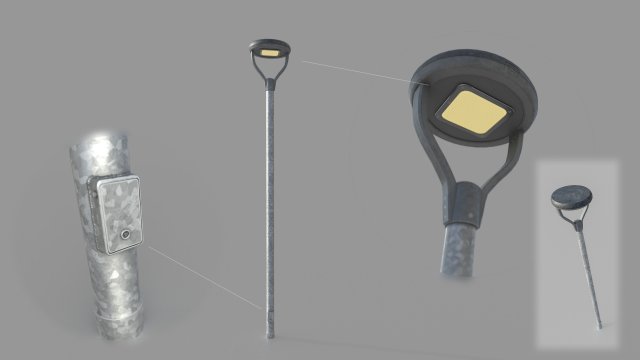 led street lamp Modelo 3D .c4d .max .obj .3ds .fbx .stl .blend 
