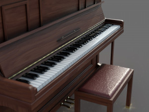 upright piano 3Dモデル