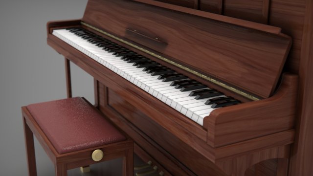 Vintage upright piano 3d model 3ds Max files free download