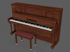 upright piano 3Dモデル