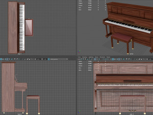 upright piano 3Dモデル