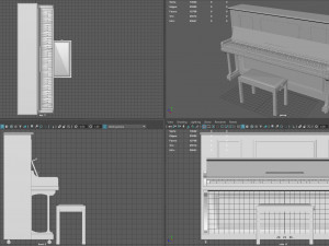 upright piano 3Dモデル