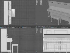 upright piano 3D Model
