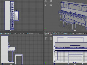 upright piano 3Dモデル