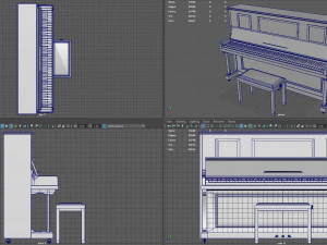 upright piano 3D Model