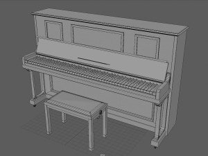upright piano 3Dモデル