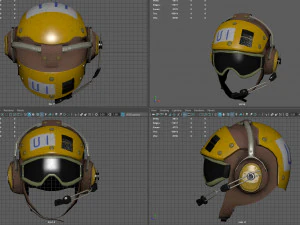 us navy flight deck crew helmet 3D Model