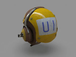 us navy flight deck crew helmet 3D Model