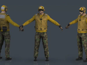 экипаж летной палубы ВМС США 3D Модель