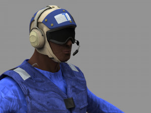 us navy flight deck crew blue 3D Model