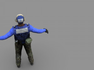 us navy flight deck crew blue 3D Model