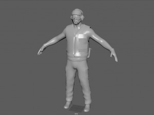 us navy flight deck crew blue 3D Model
