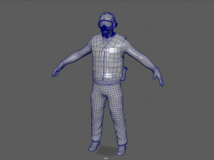 us navy flight deck crew blue 3D Model