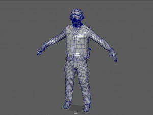us navy flight deck crew blue 3D Model