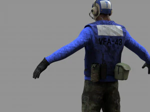 us navy flight deck crew blue 3D Model