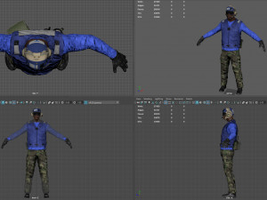 us navy flight deck crew blue 3D Model