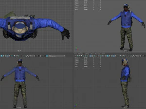 us navy flight deck crew blue 3D Model