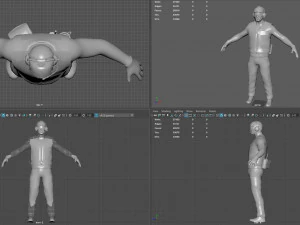 us navy flight deck crew blue 3D Model