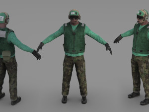 us navy flight deck crew green 3Dモデル