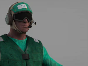 us navy flight deck crew green 3D Model