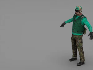 us navy flight deck crew green 3D Model