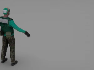 us navy flight deck crew green 3D Model