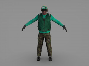 us navy flight deck crew green 3D Modell