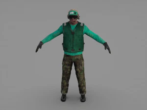 us navy flight deck crew green 3D Model