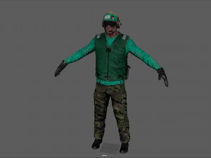 us navy flight deck crew green 3D Model