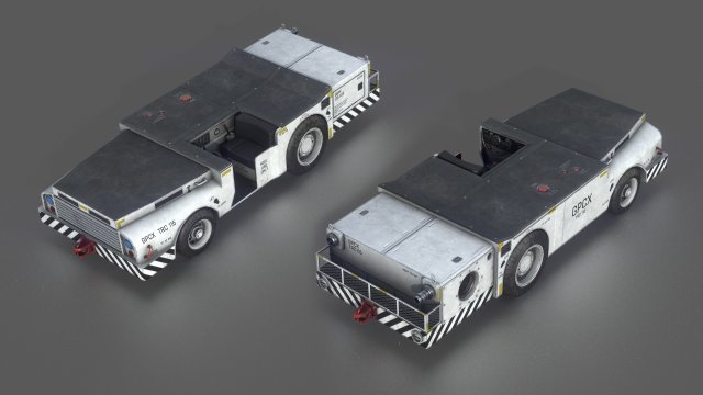 us army fight deck carrier tractor white 3D Model .c4d .max .obj .3ds .fbx .stl .blend 