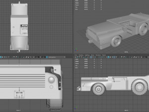 us army fight deck carrier tractor white 3D Model