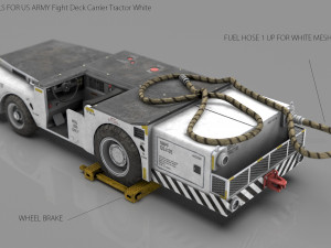 us army fight deck carrier tractor white 3D Model