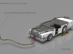 us army fight deck carrier tractor white 3D Model