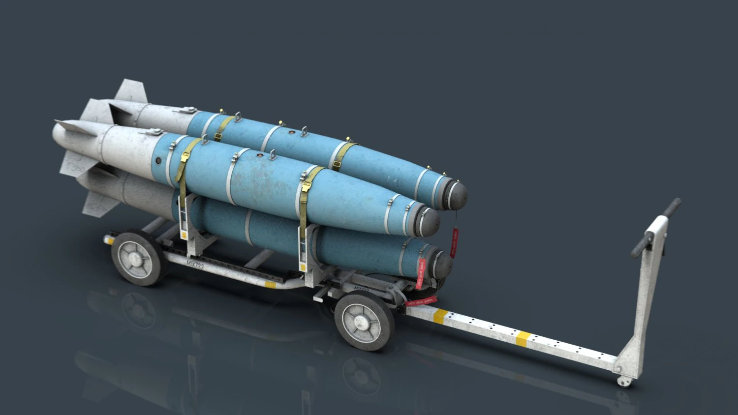 бомбовий візок usn mhu-191 з лазерними бомбами gbu-38 jdam 3D Модель .c4d .max .obj .3ds .fbx .stl .blend 