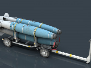 usn mhu-191 bombs cart with gbu-38 laser jdam bombs 3D Model
