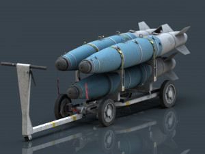 usn mhu-191 bombs cart with gbu-38 laser jdam bombs Modèle 3D