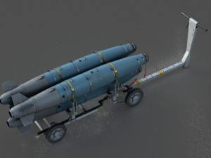 usn mhu-191 bombs cart with gbu-38 laser jdam bombs Modèle 3D