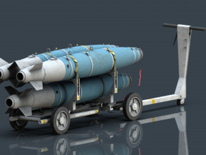 usn mhu-191 bombs cart with gbu-38 laser jdam bombs Modèle 3D