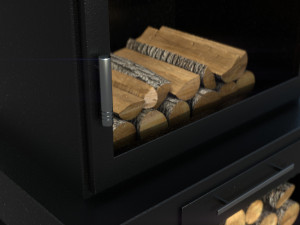 black fireplace Modelo 3D