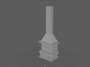 black fireplace Modelo 3D
