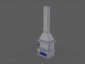 black fireplace Modelo 3D