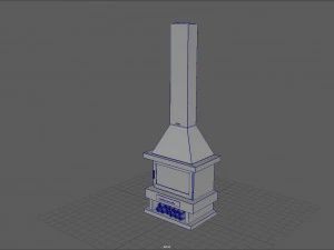 chemin&eacute;e noire Modèle 3D