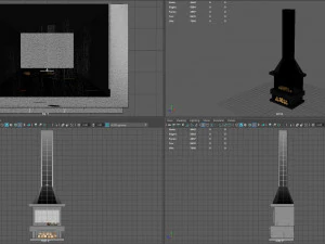 chemin&eacute;e noire Modèle 3D