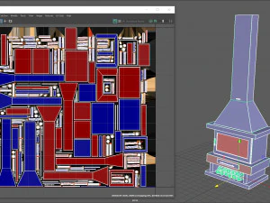 chemin&eacute;e noire Modèle 3D